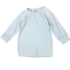Girls' Ivory Lace Shoulder Pullover Top